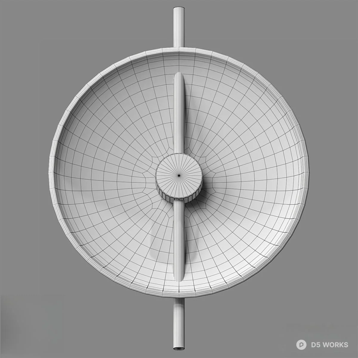 Marble Disc Wall Lamp With Black Rod 3d model thumbnail 2