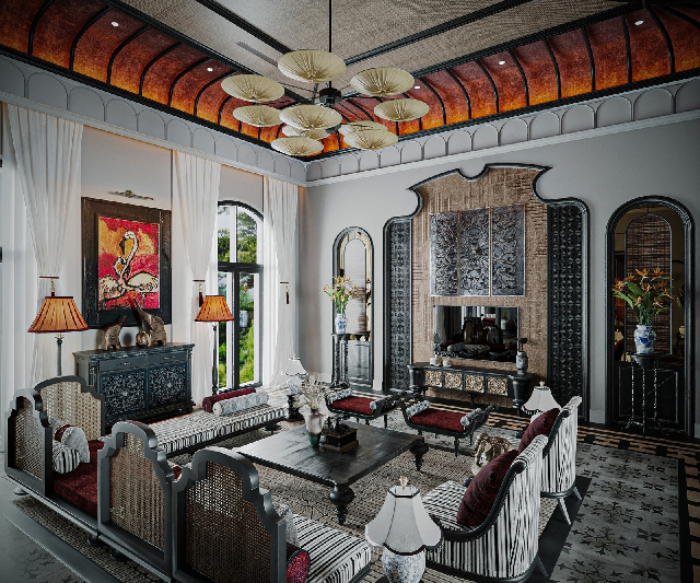 Art Deco Villa Living Room