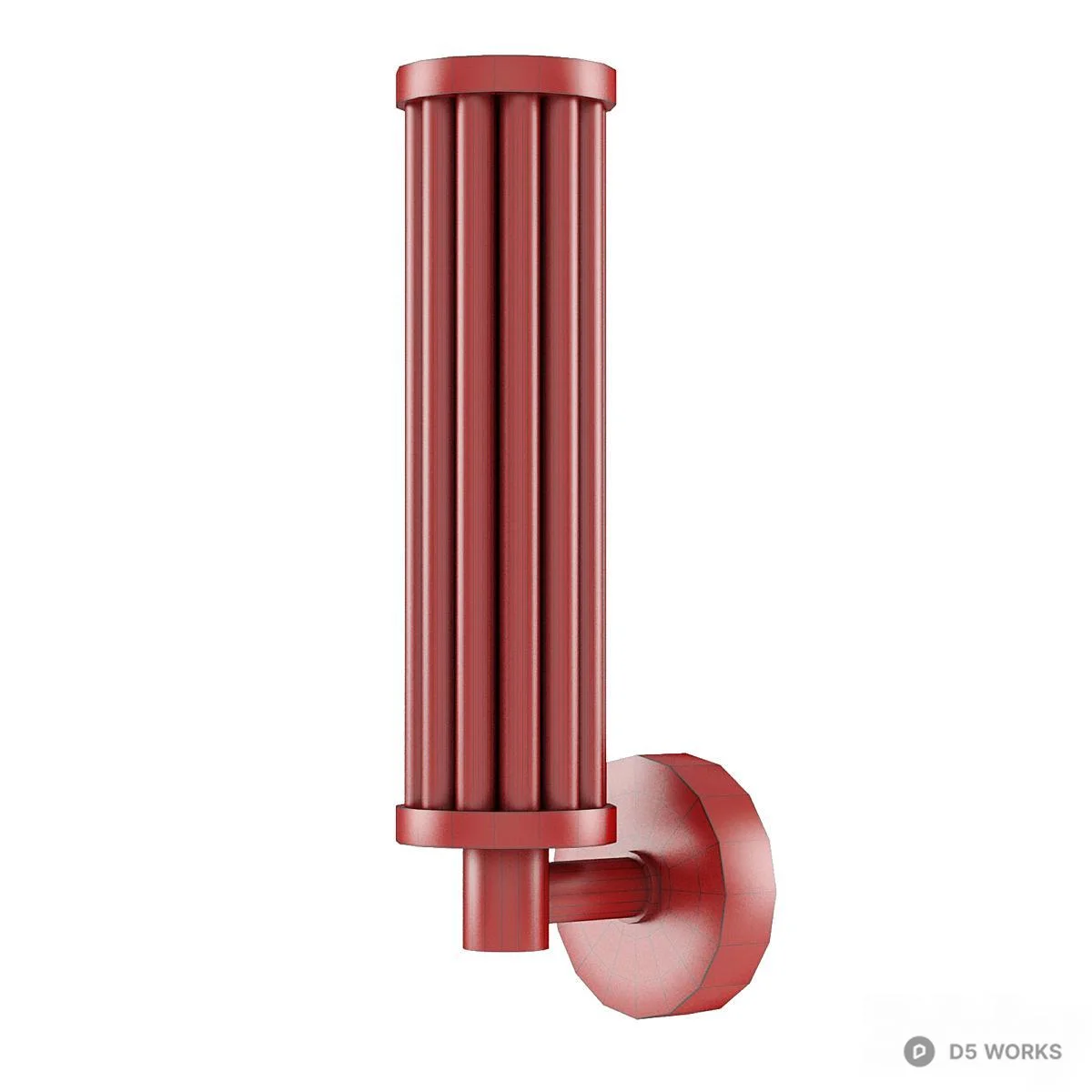 Brass And Ribbed Glass Wall Lamp 3d model thumbnail 2