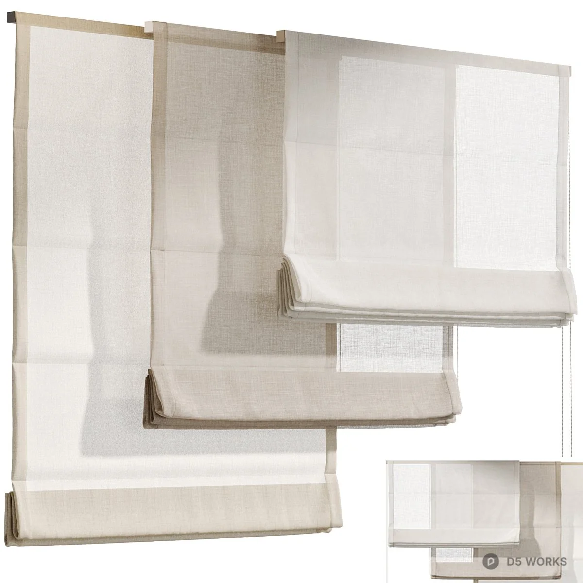 Roman Shade 3d model - Image 1