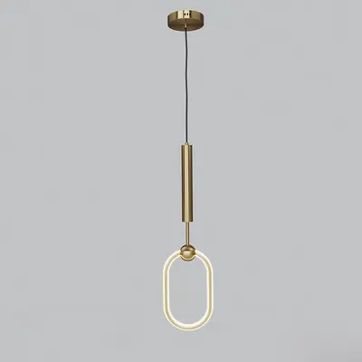 Minimalist Oval Ring Pendant Light 3d model
