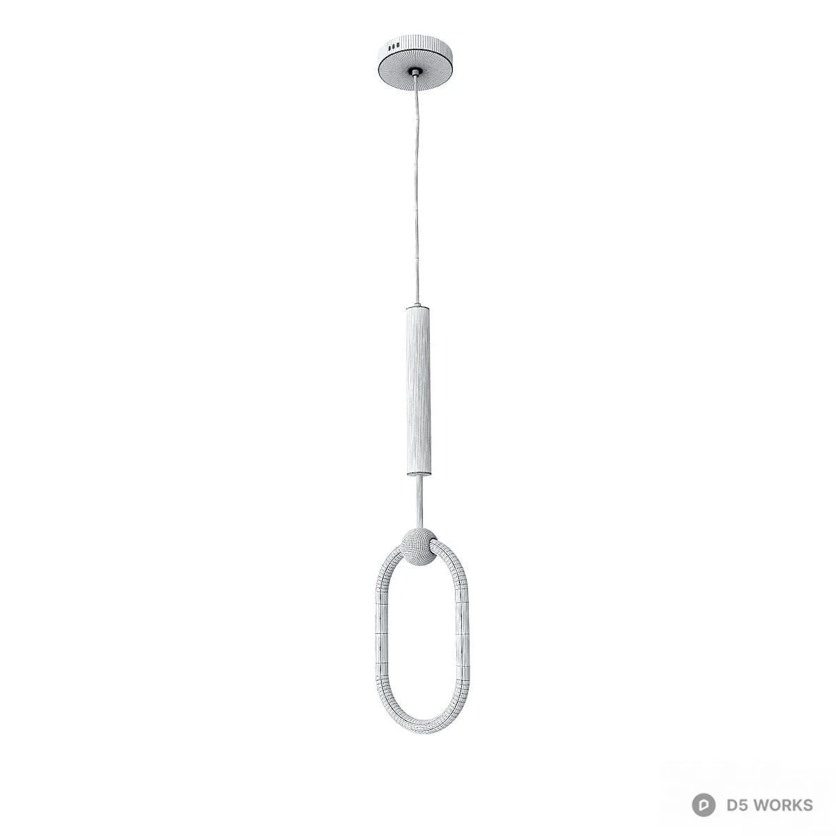 Minimalist Oval Ring Pendant Light 3d model thumbnail 3