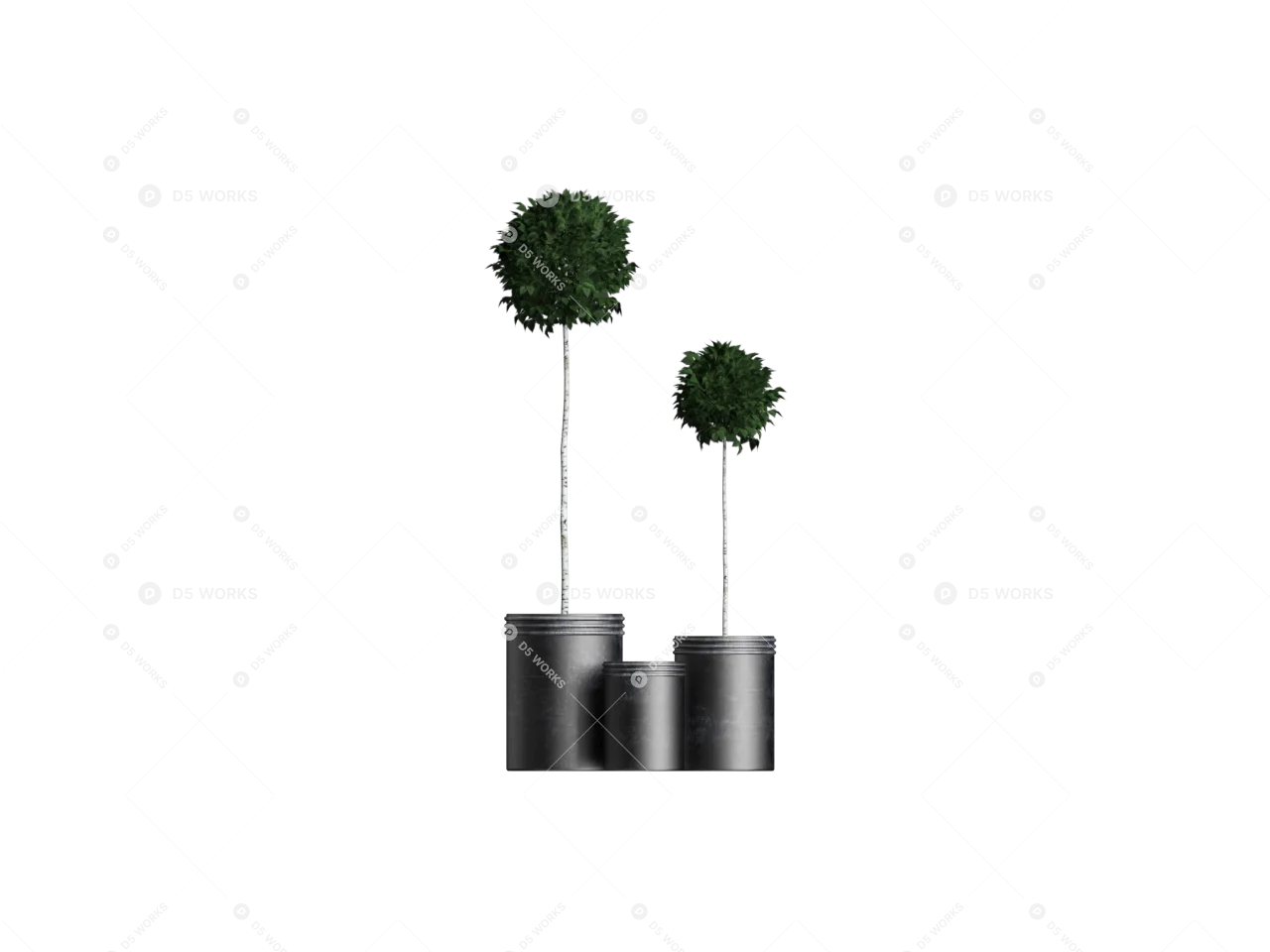 Minimalist Potted Topiary 3d model thumbnail 2