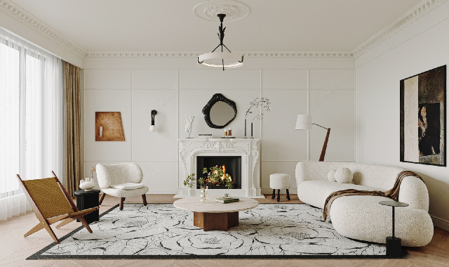 Mid-Century Modern Home Living Room