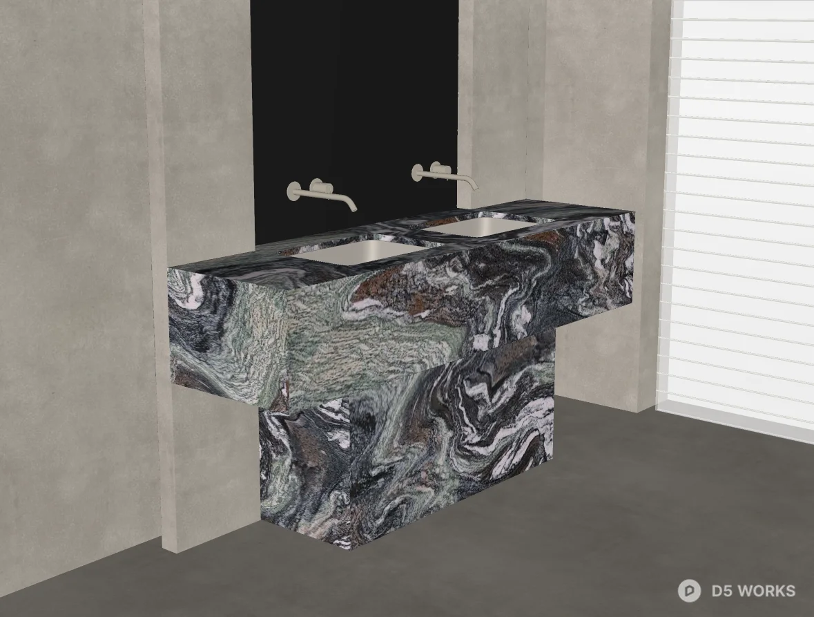 Marble Texture Bathroom Vanity 3d model thumbnail 2