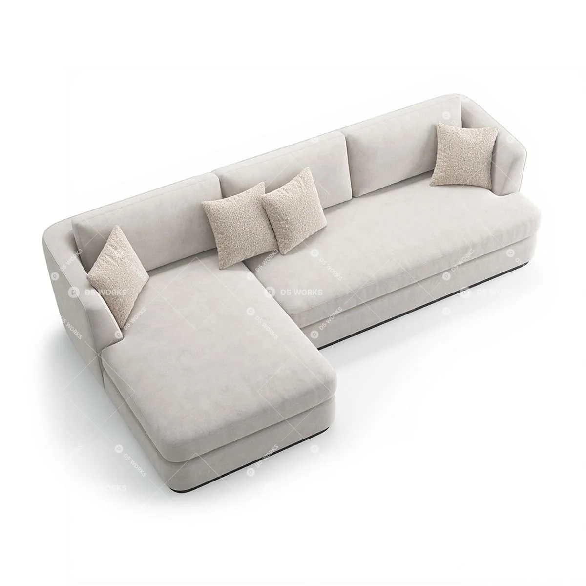 Contemporary Multi-seater Sofa 3d model thumbnail 3