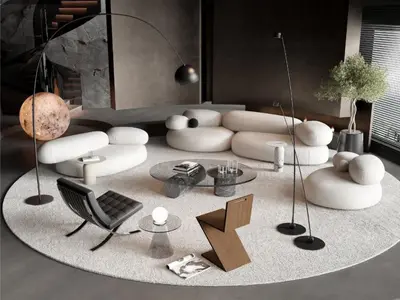 Modern Sofa & Side Table Set