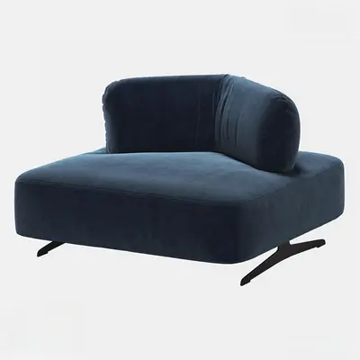 Velvet Single Sofa With Asymmetrical Backrest 3d model