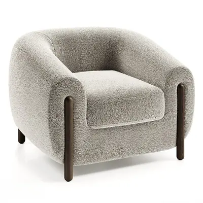Minimalist Upholstered Armchair 3d model