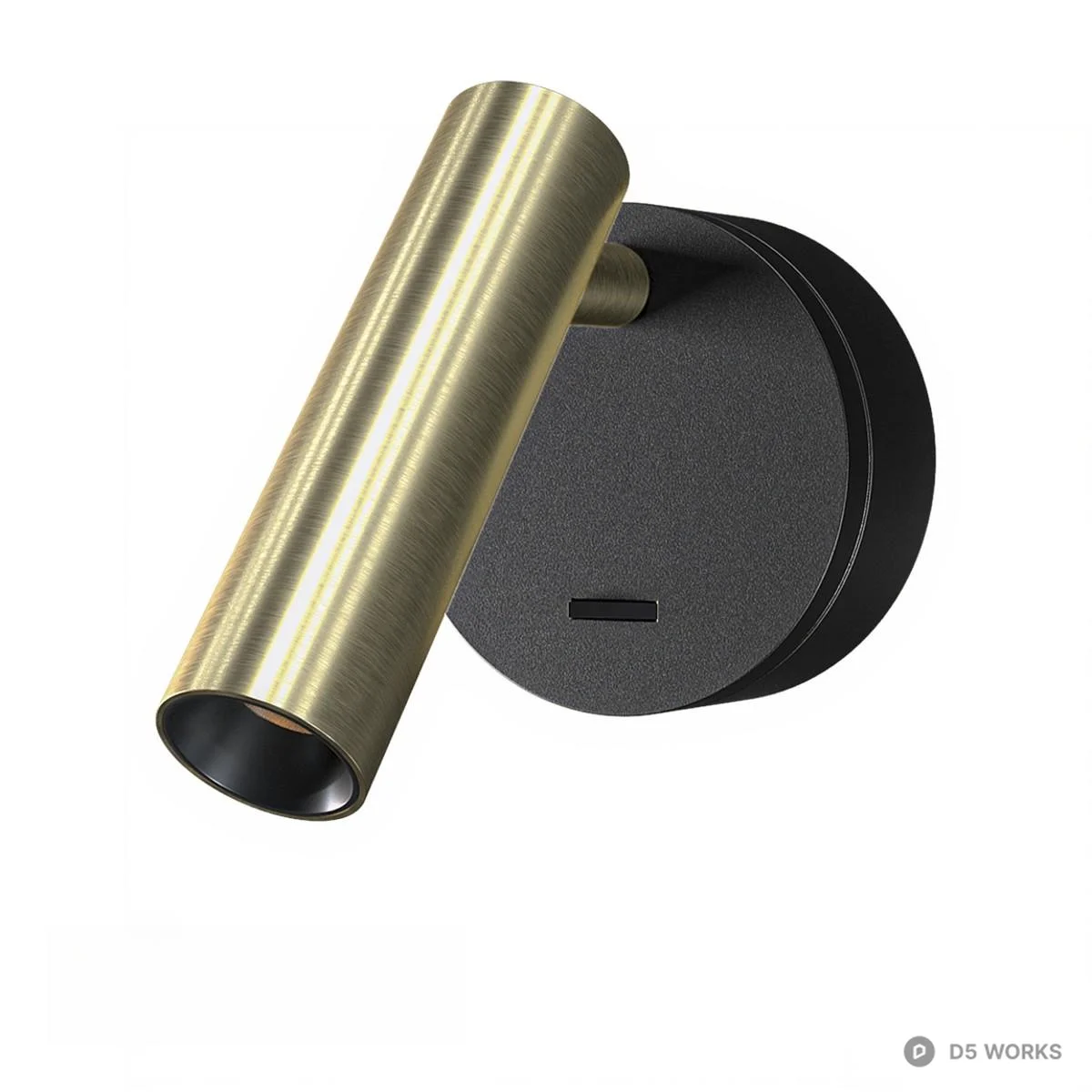 Matte Black Modern Wall Lamp 3d model thumbnail 3