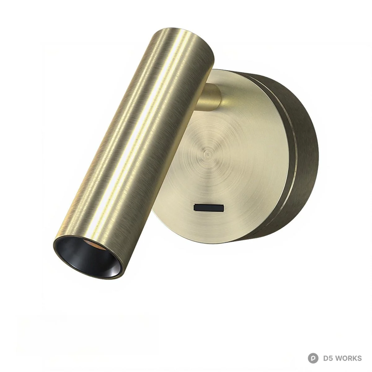 Matte Black Modern Wall Lamp 3d model thumbnail 2