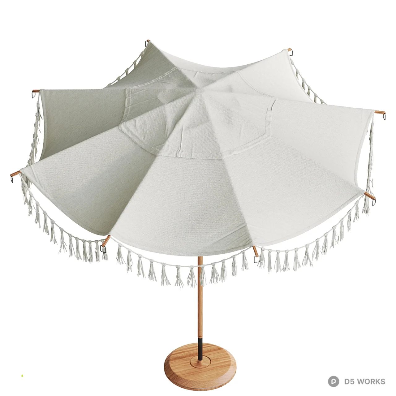 Tassel Fringe Outdoor Umbrella 3d model thumbnail 2