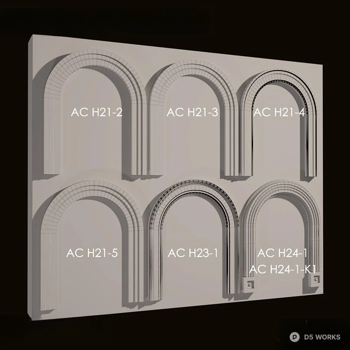 Architectural Arch Molding 3d model thumbnail 2