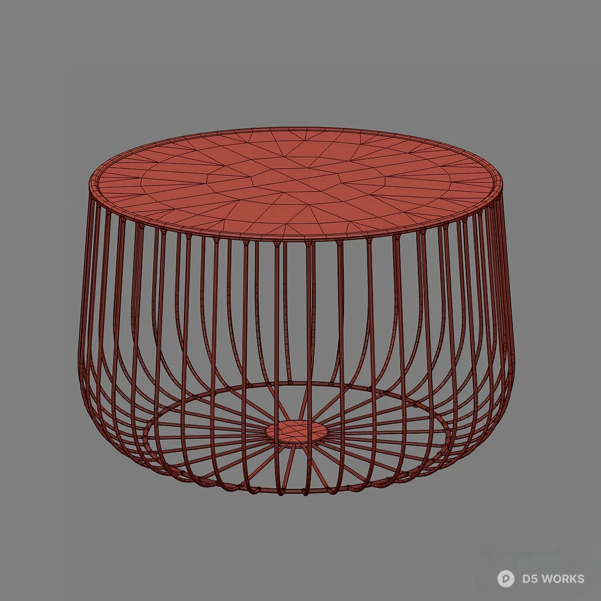 Free Wireframe Metal Tea Table 3D Model .d5a / .max