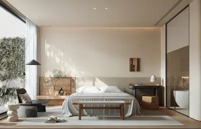 Organic Modern Bedroom with Natural Light 3d model