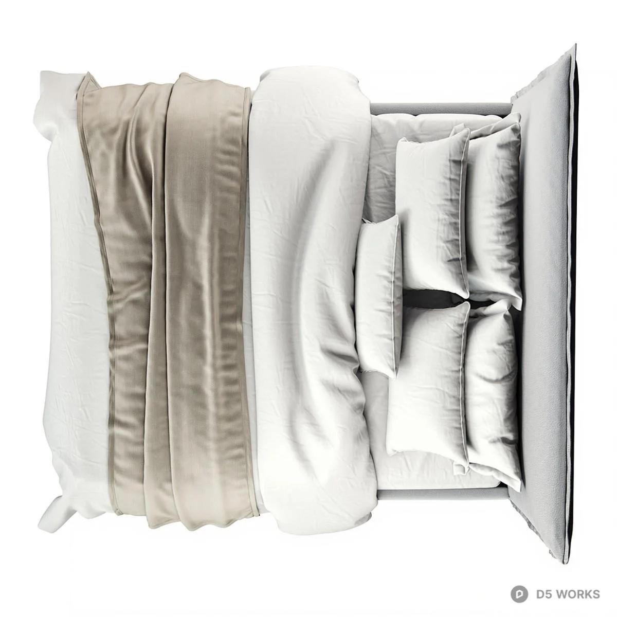 Minimalist Upholstered Double Bed 3d model thumbnail 4