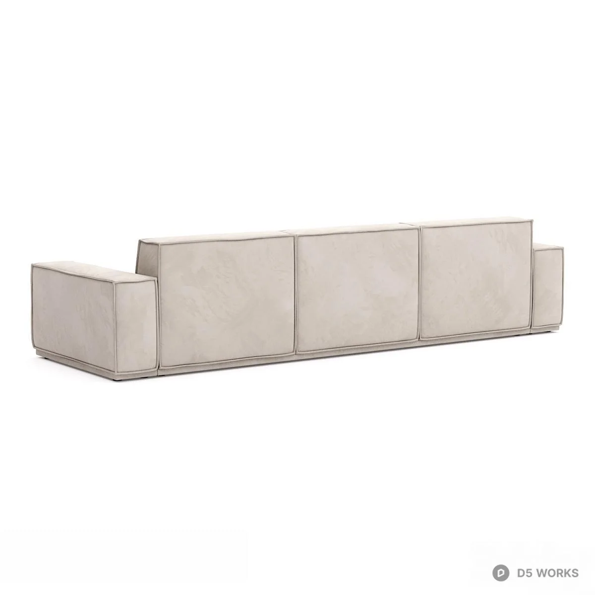 Minimalist Beige Three Seater Sofa 3d model thumbnail 3