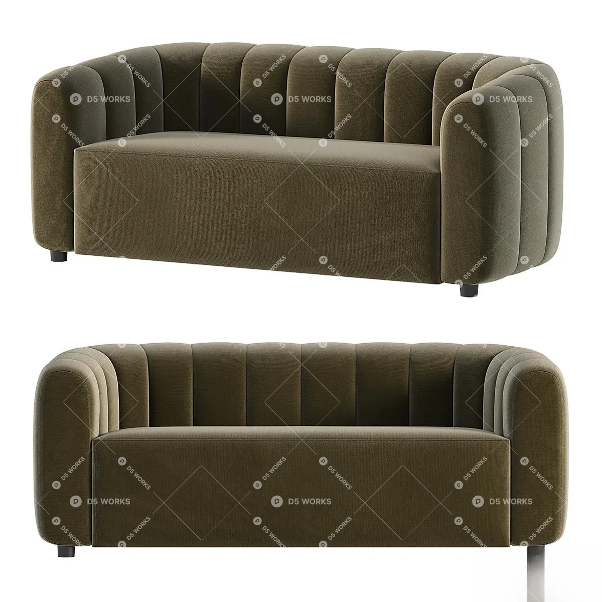 Postmodern Two-seater Sofa 3d model thumbnail 2