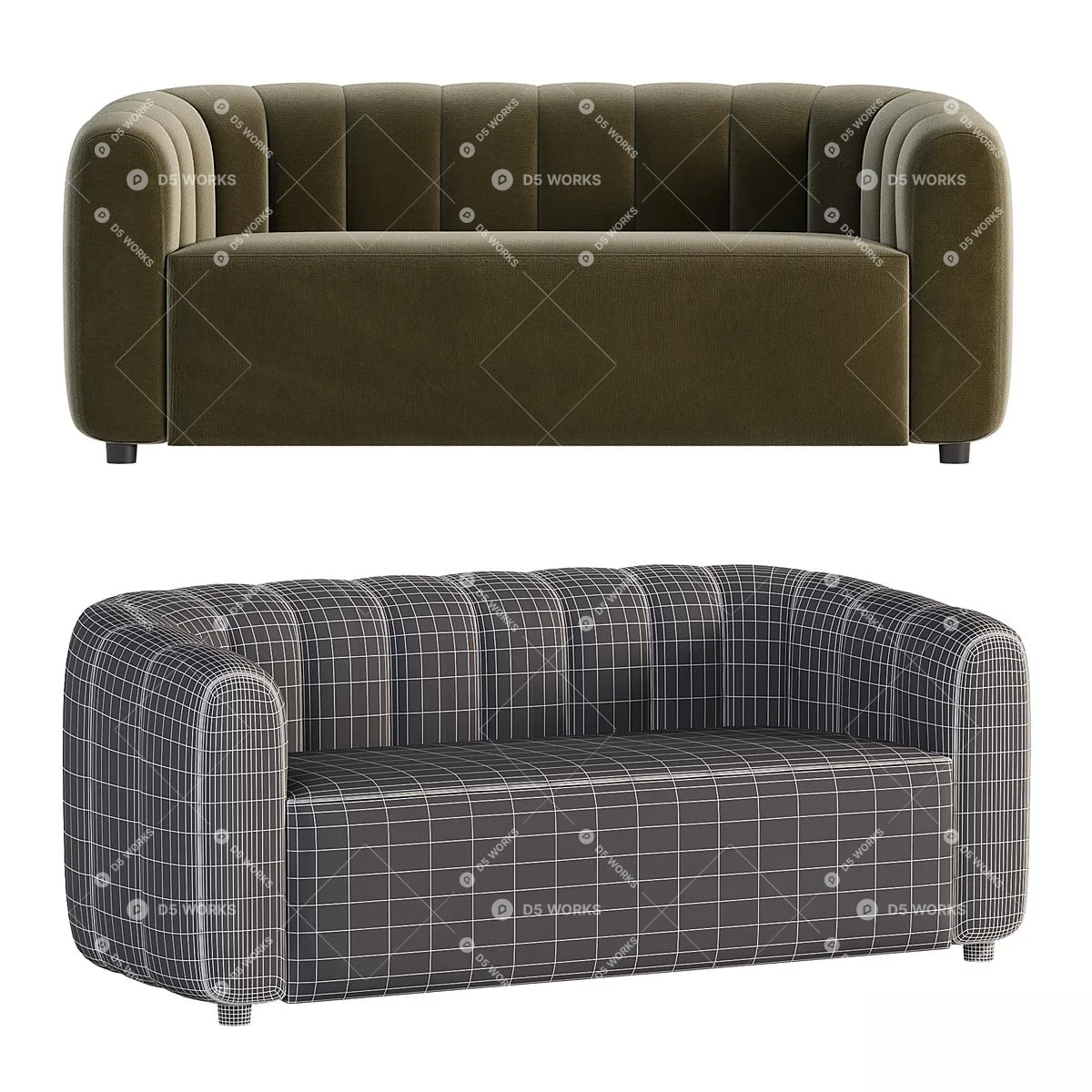 Postmodern Two-seater Sofa 3d model thumbnail 3