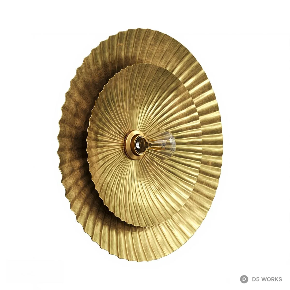 Golden Radial Wall Decor 3d model thumbnail 2