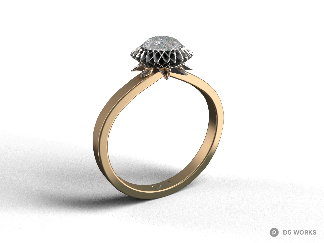 Ornate Dome Top Ring 3d model - Image 1