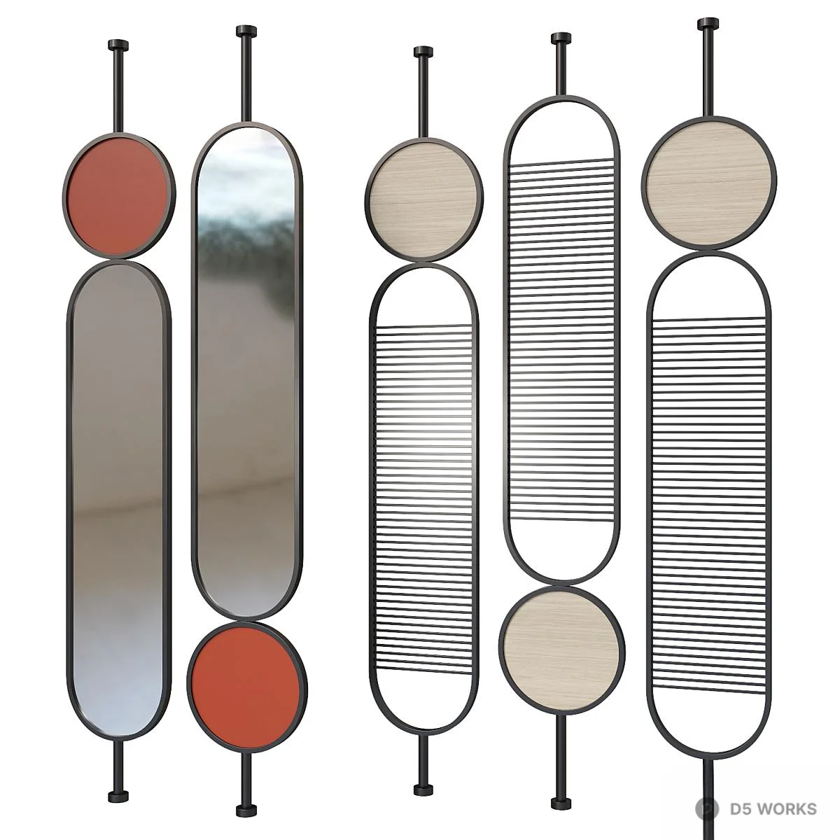 Minimalist Decorative Mirror Set 3d model - Image 1
