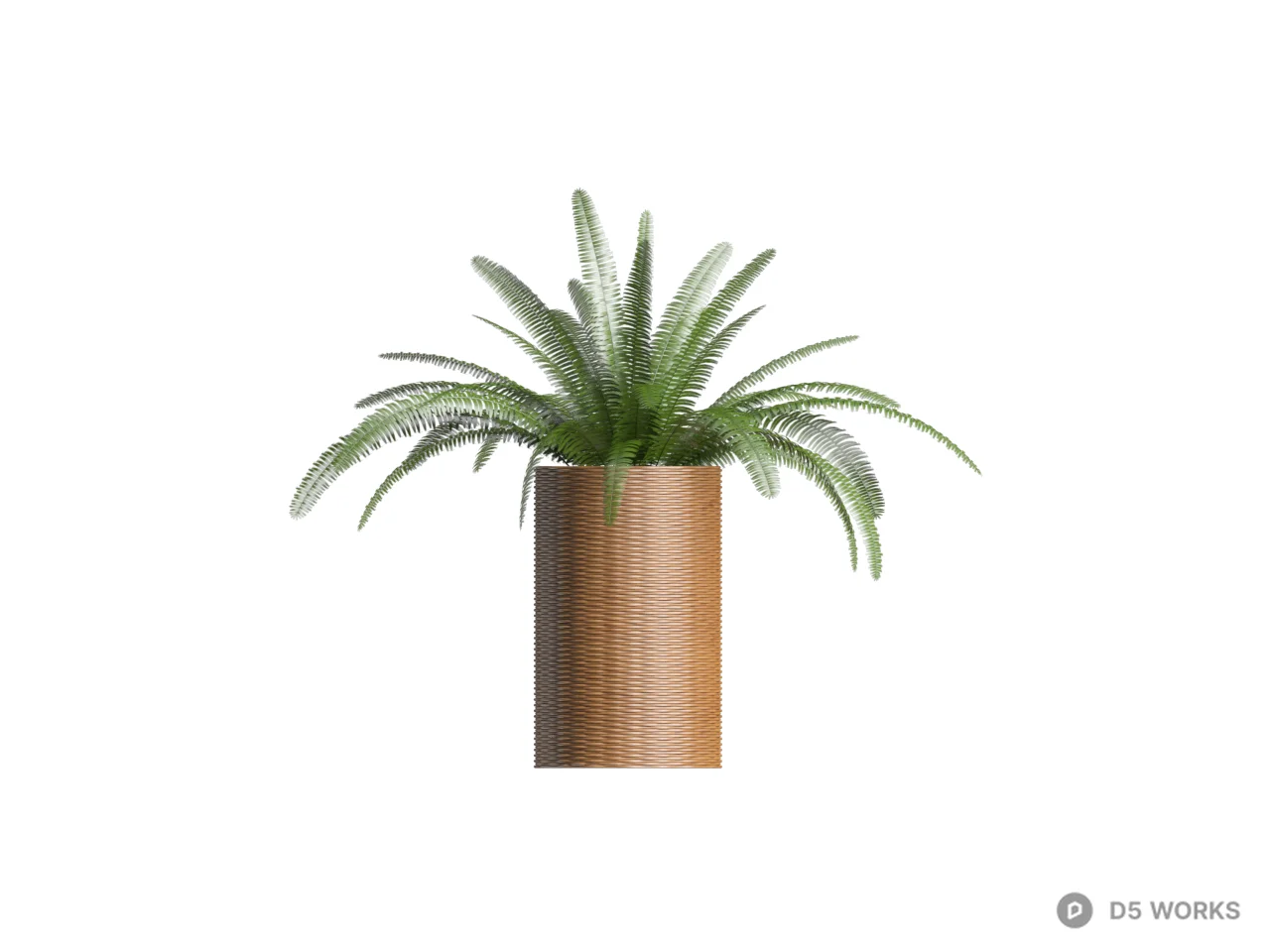 Potted Succulent Plant In Wooden Planter 3d model thumbnail 2