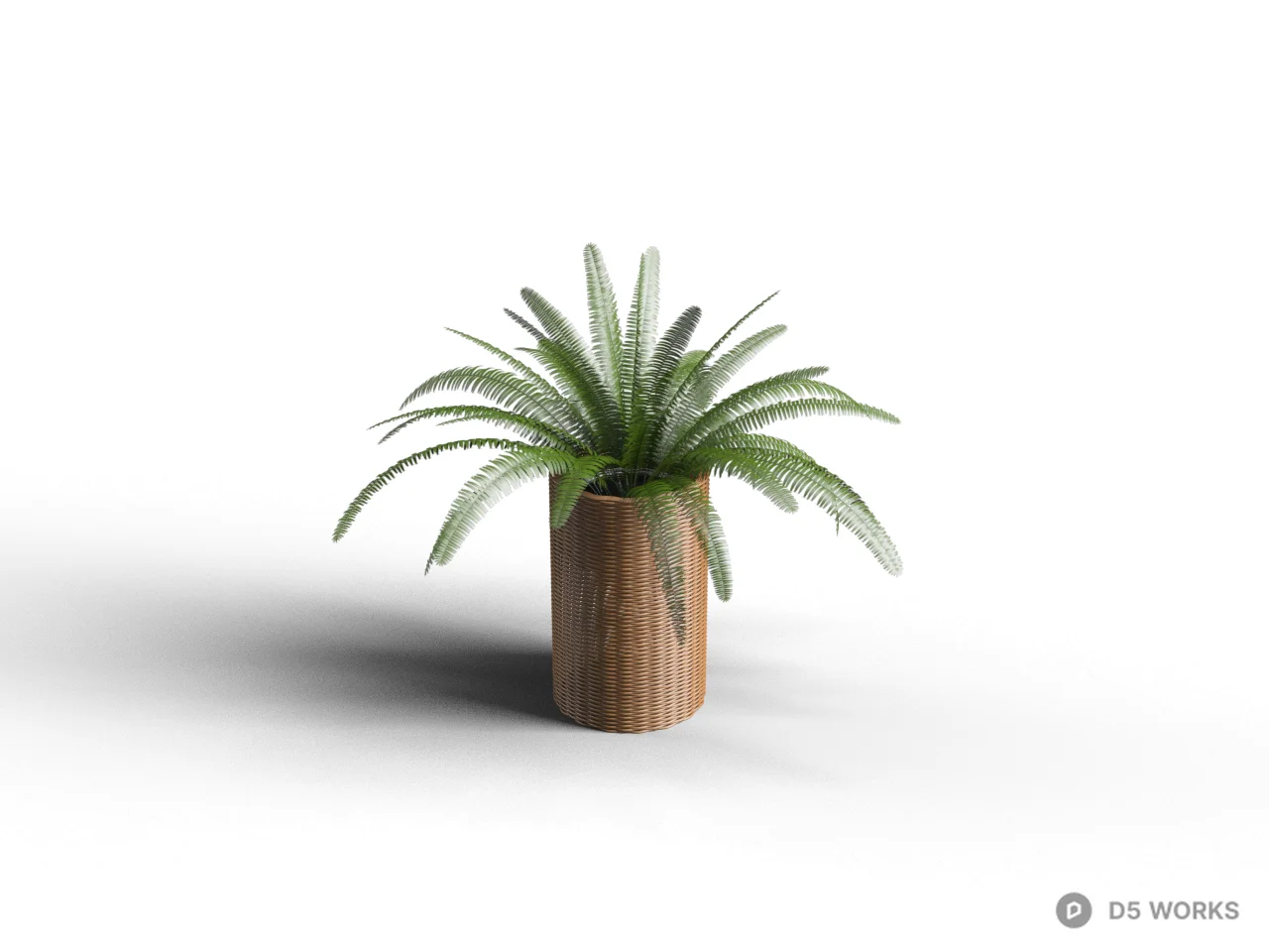 Potted Succulent Plant In Wooden Planter 3d model - Image 1