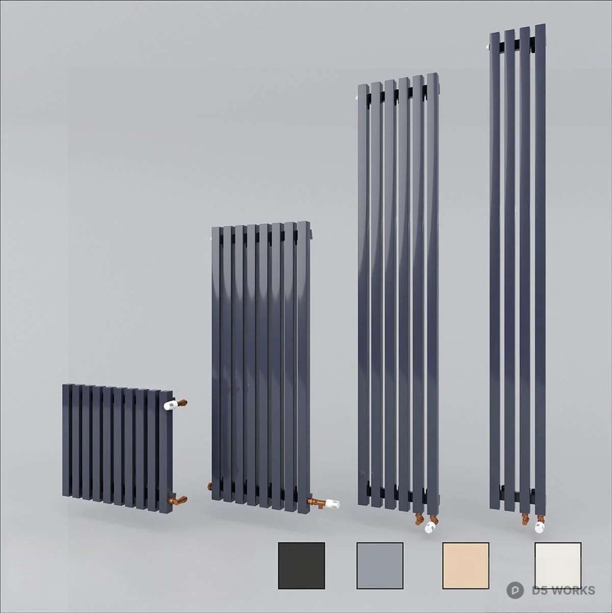 Vertical Radiator Heater 3d model thumbnail 3