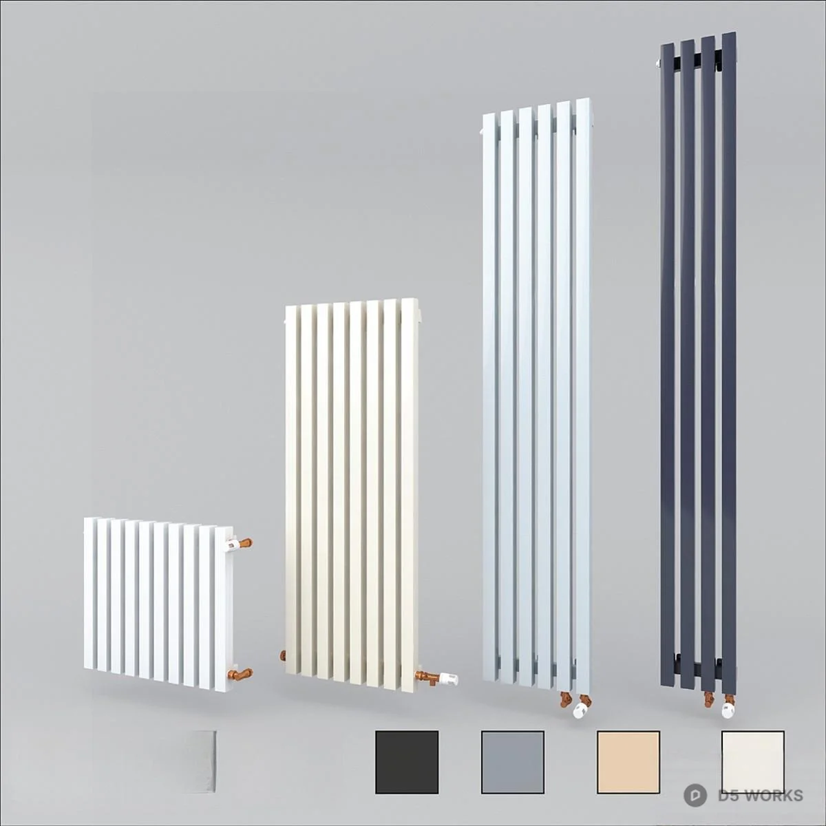 Vertical Radiator Heater 3d model thumbnail 2