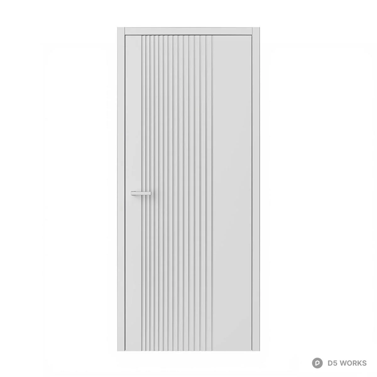 Vertical Groove Panel Door 3d model thumbnail 2