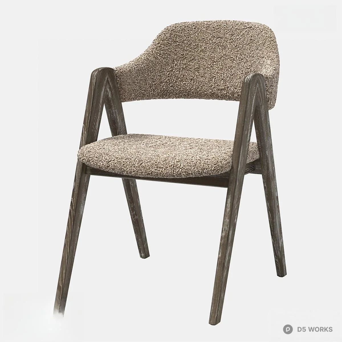 Textured Upholstered Dining Chair 3d model - Image 1