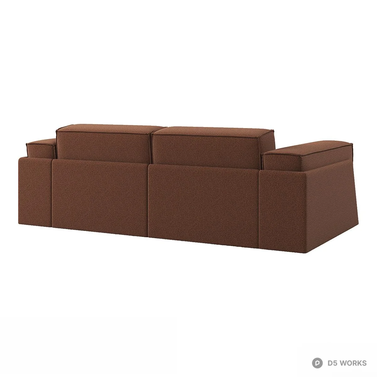 Modular Brown Fabric Sectional Sofa 3d model thumbnail 3