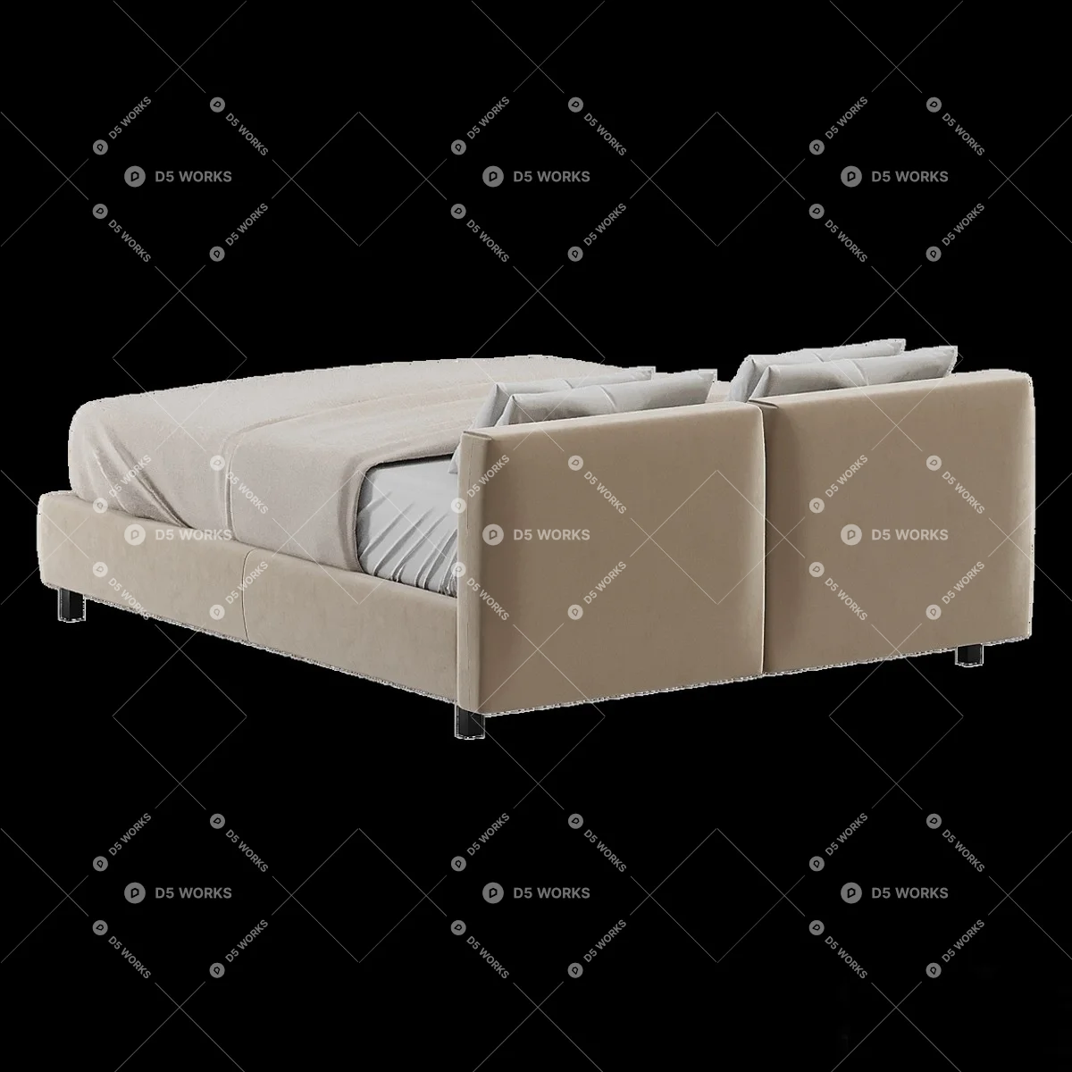 Double Bed 3d model thumbnail 3