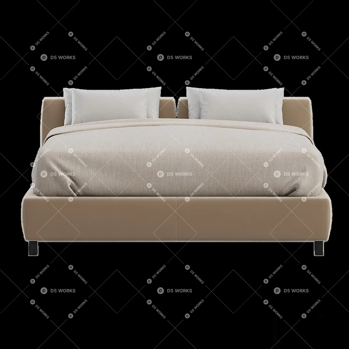 Double Bed 3d model thumbnail 2