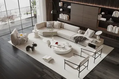 Modern Sofa & Side Table Set