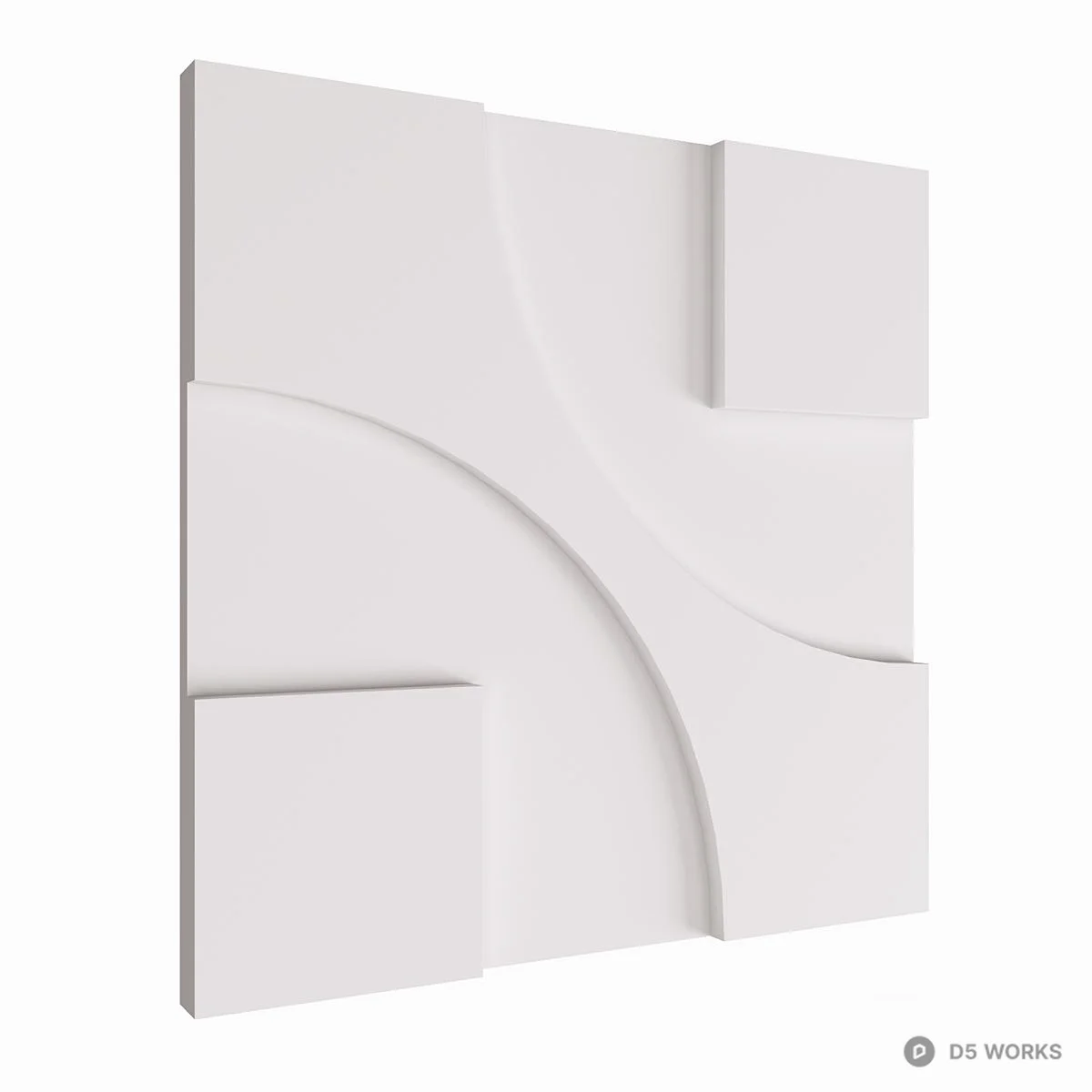 Minimalist Curved Panel 3d model thumbnail 2