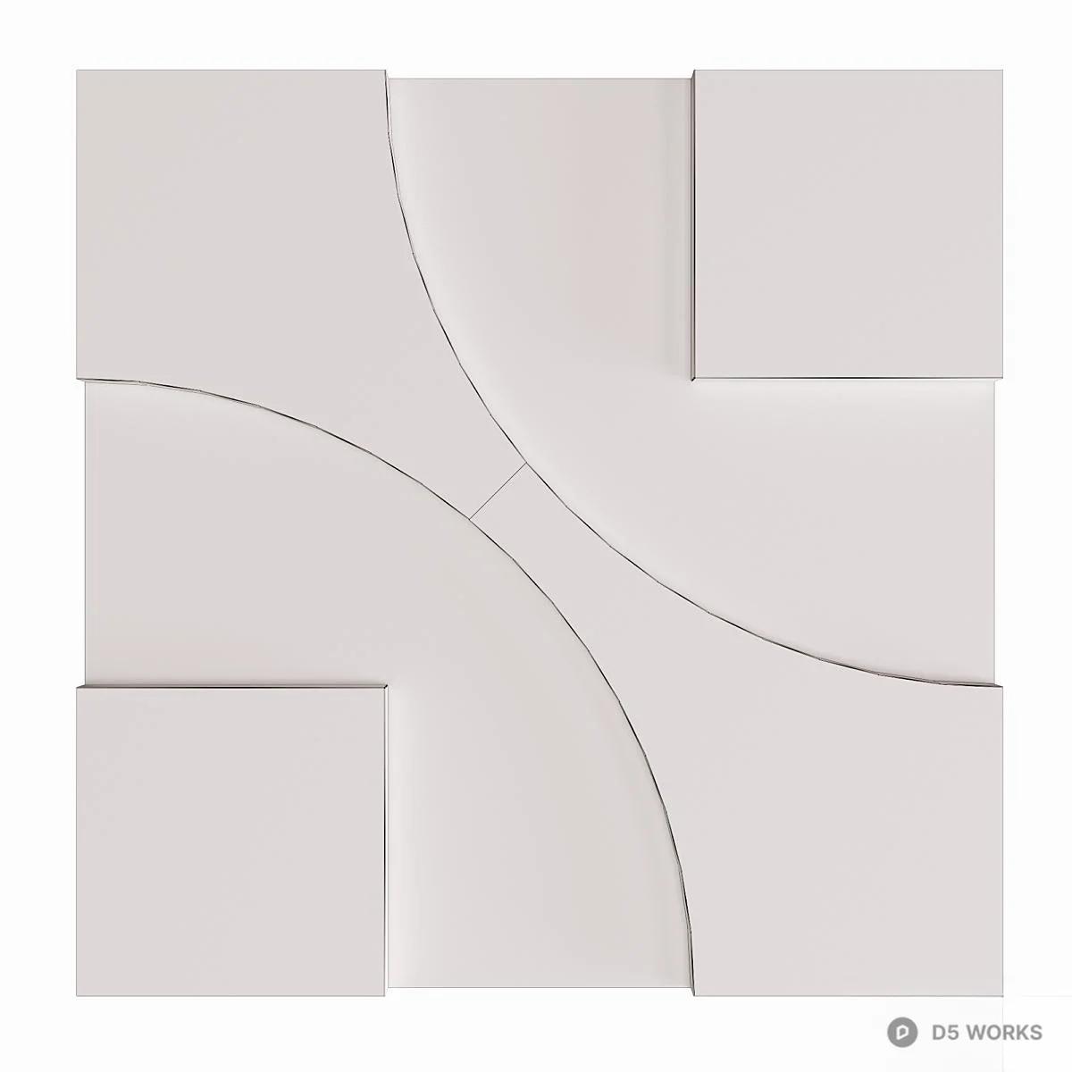 Minimalist Curved Panel 3d model thumbnail 4