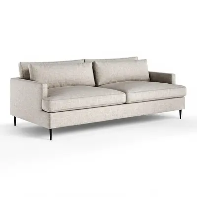 Textured Fabric Three-Seater Sofa 3d model