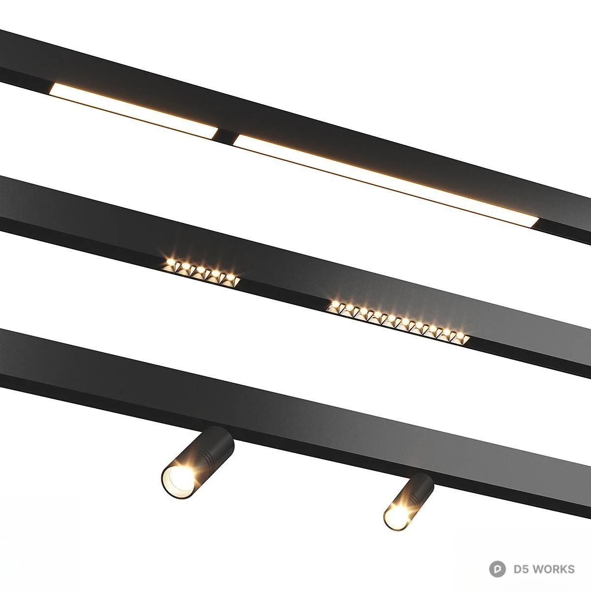 Linear Track Lighting System 3d model - Image 1