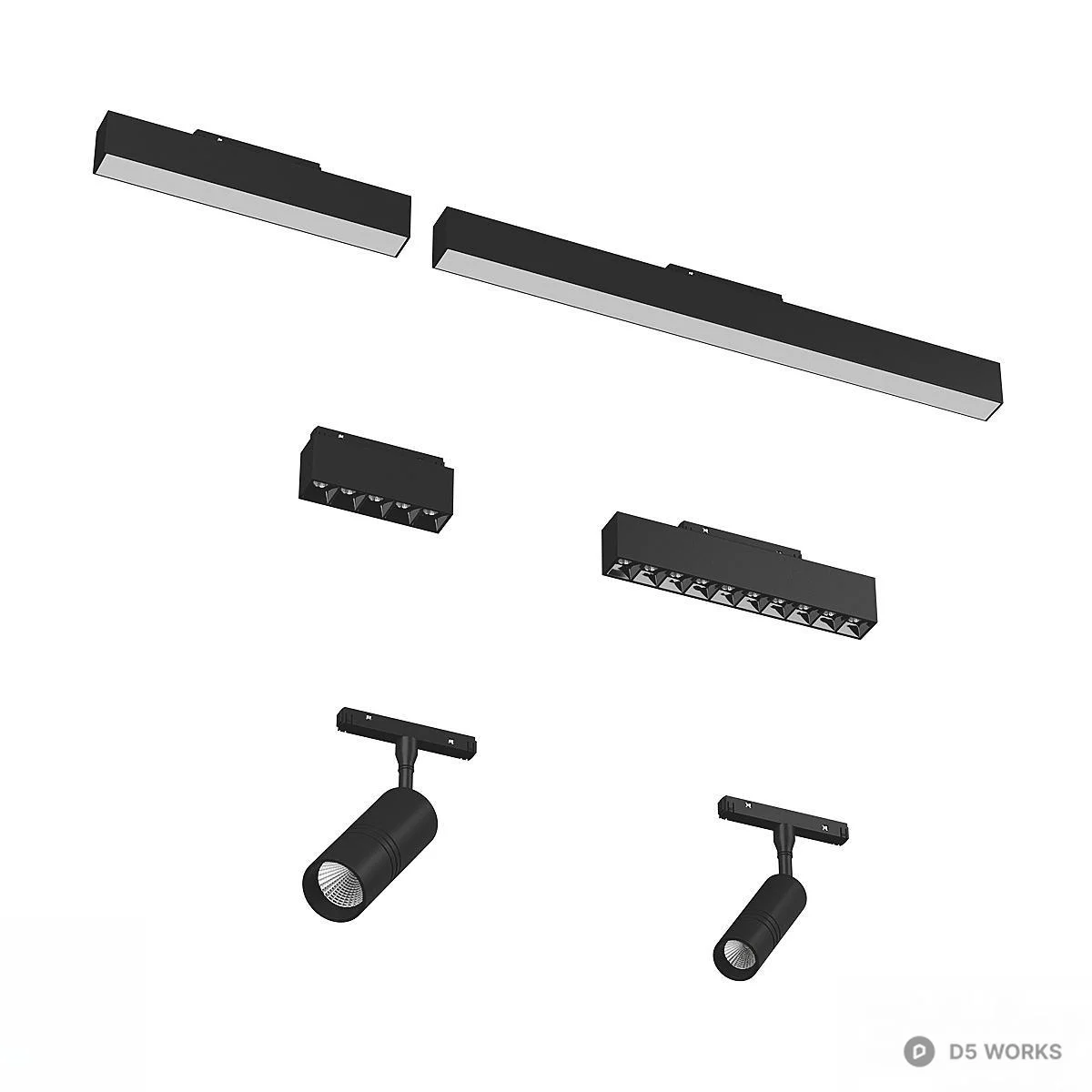 Linear Track Lighting System 3d model thumbnail 3