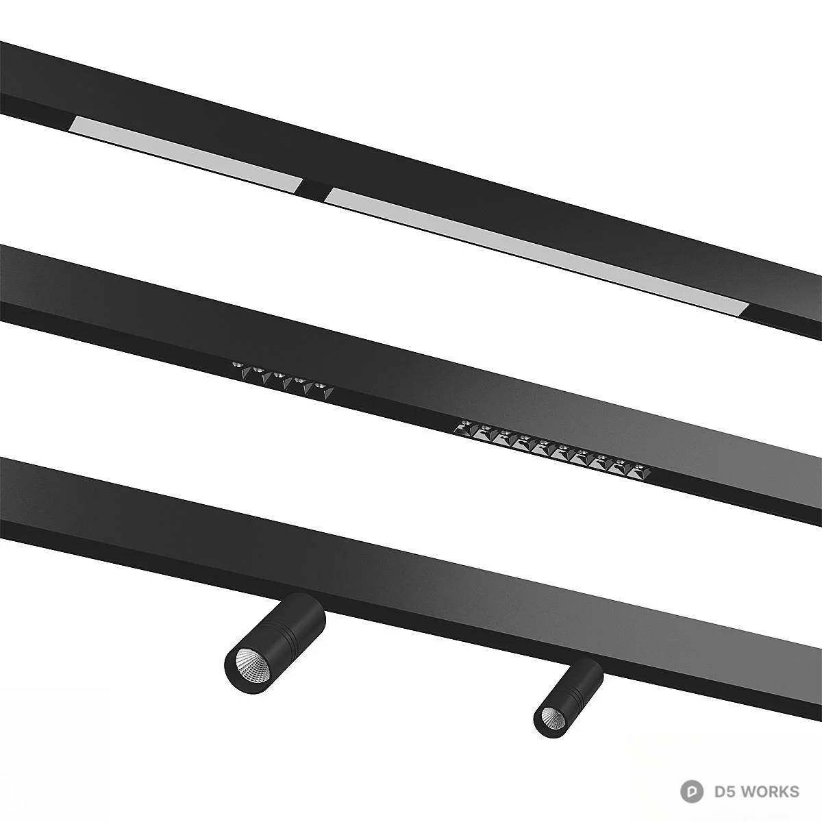 Linear Track Lighting System 3d model thumbnail 2