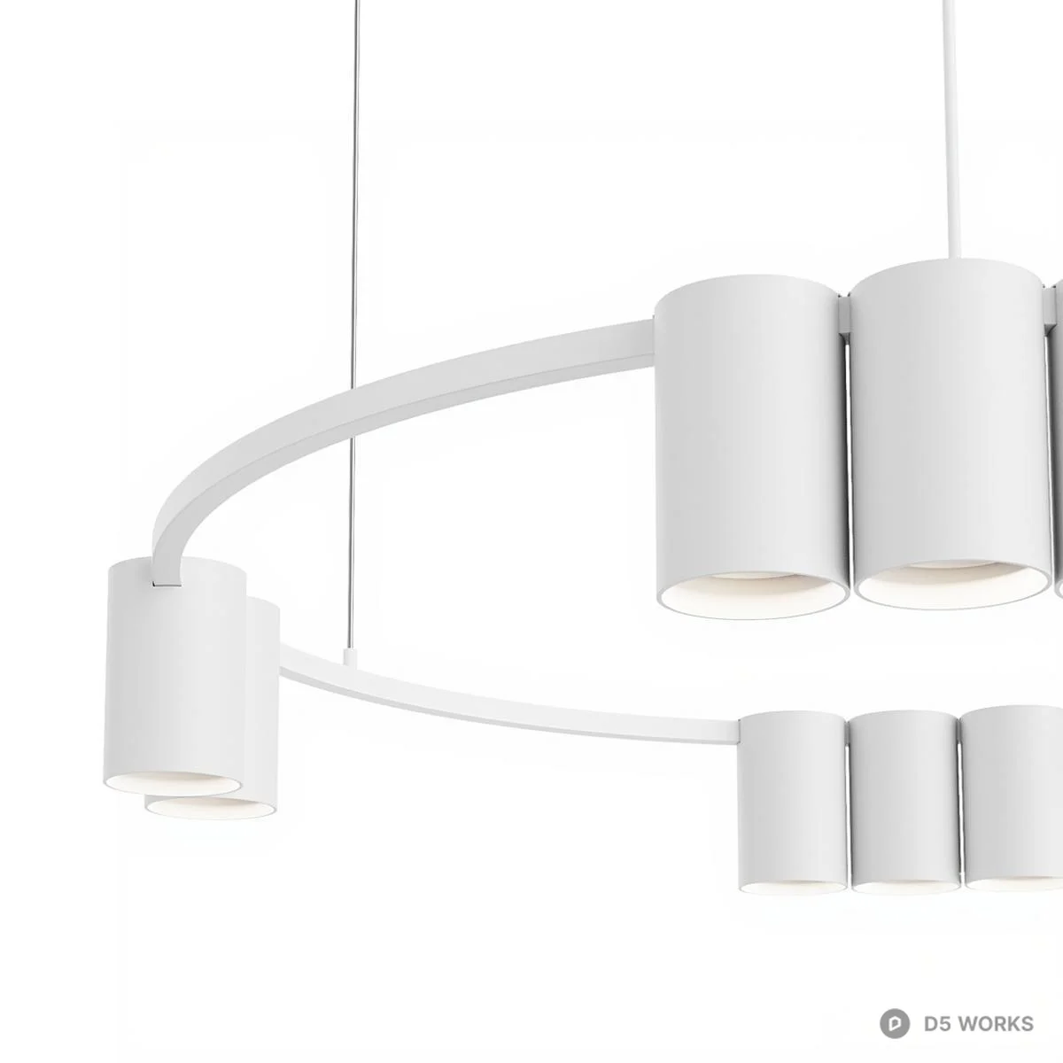 Minimalist Circular Pendant Light 3d model thumbnail 2