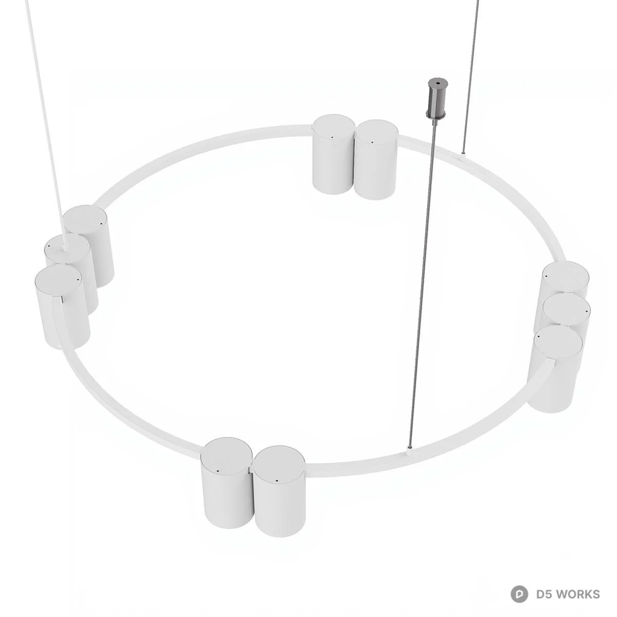 Minimalist Circular Pendant Light 3d model thumbnail 3