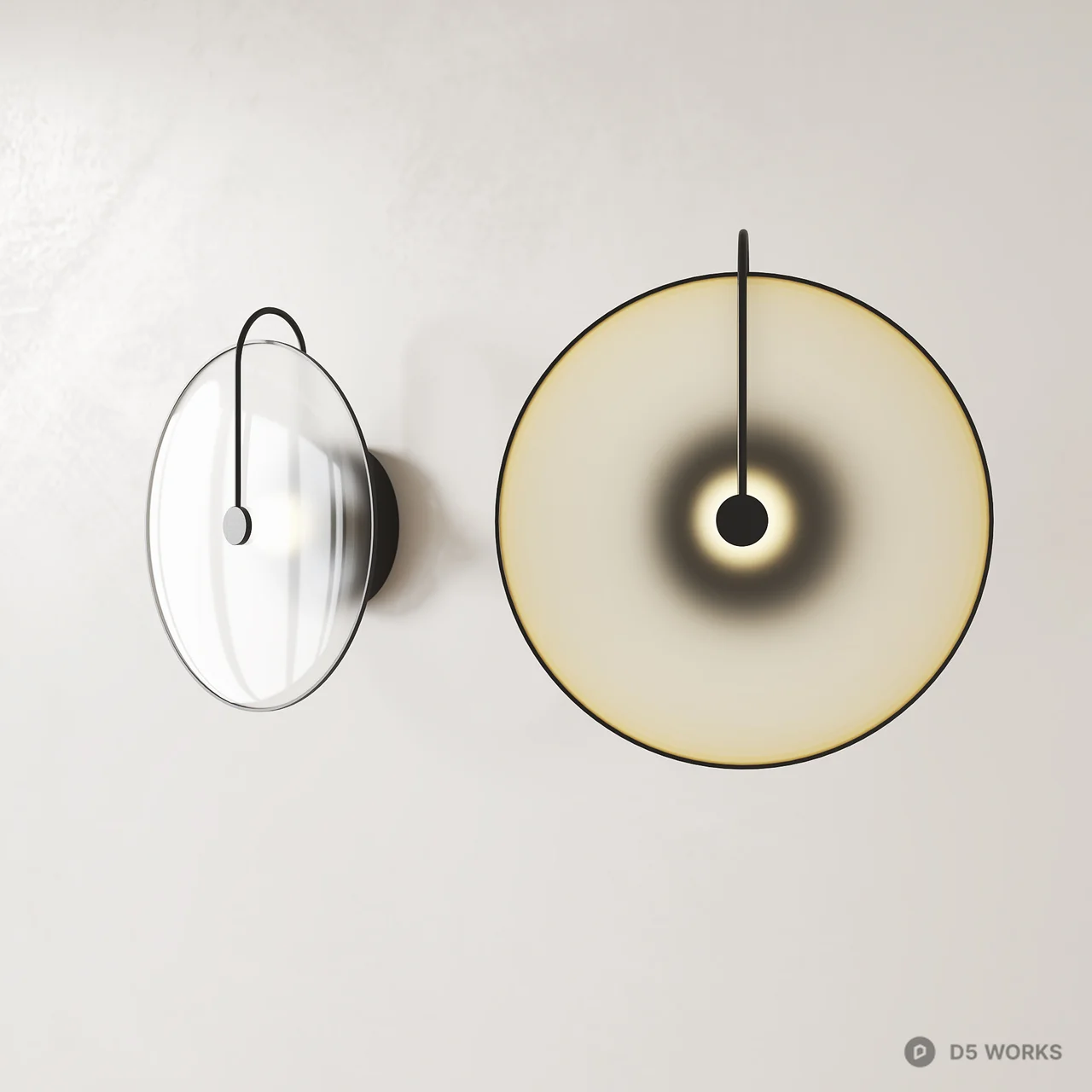 Minimalist Disc Wall Lamp 3d model - Image 1