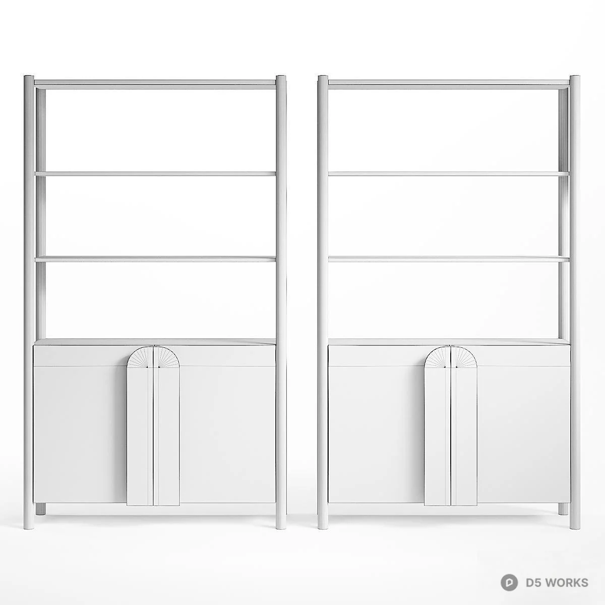Minimalist Storage Shelf Unit 3d model thumbnail 5