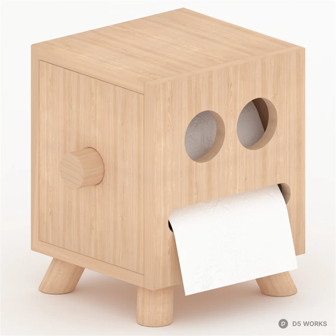 Wooden Tissue Box 3d model - Image 1