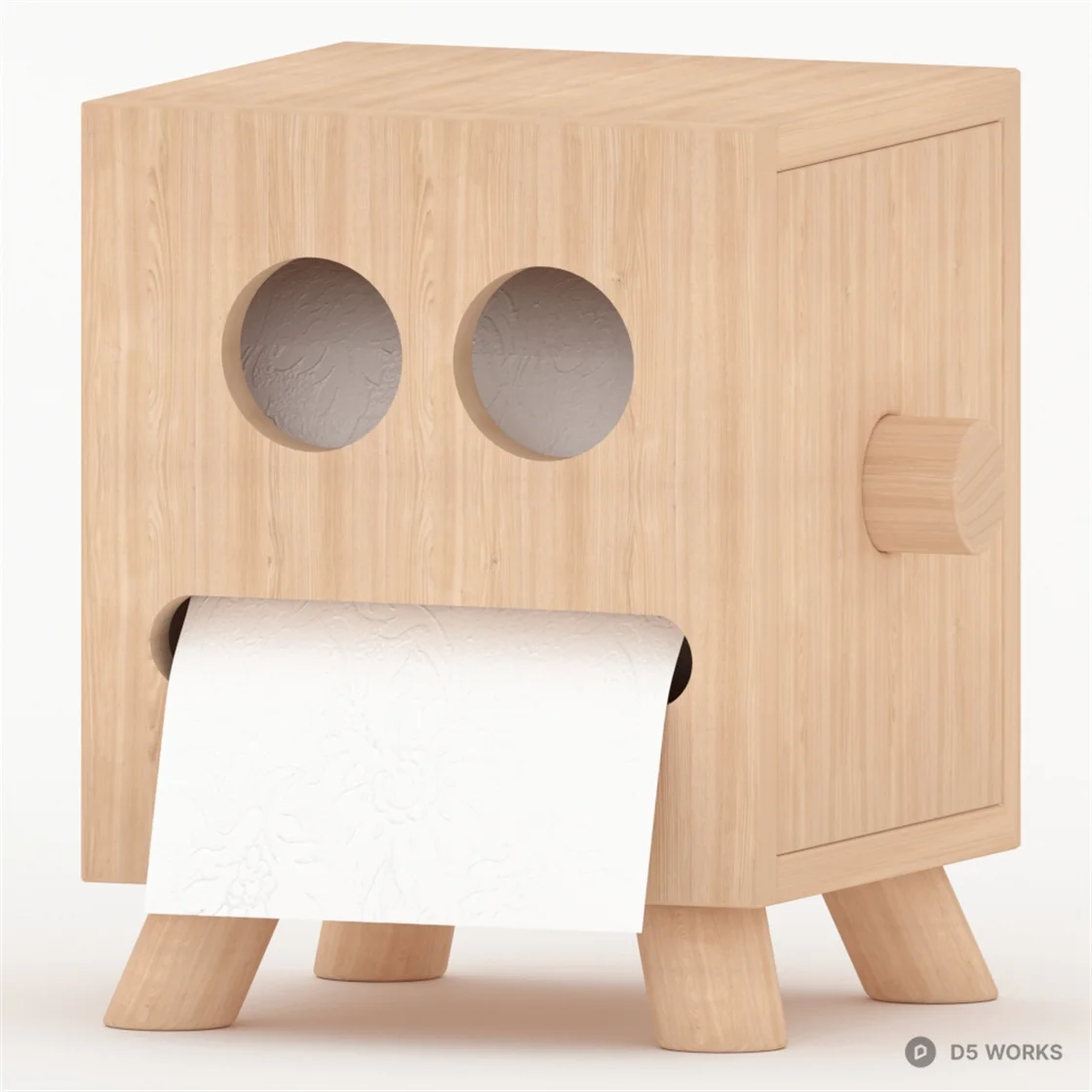 Wooden Tissue Box 3d model thumbnail 2