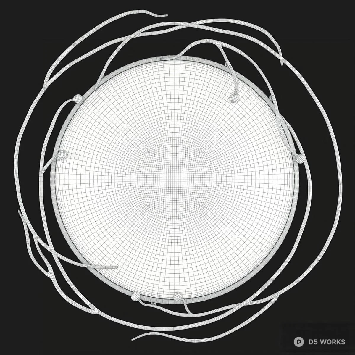 Sculptural Wire Frame Decorative Mirror 3d model thumbnail 6