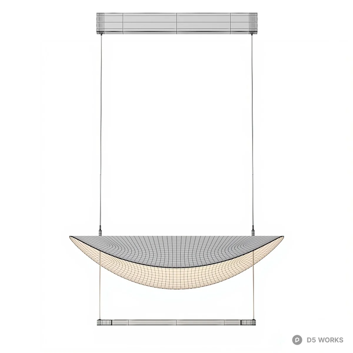 Minimalist Curved Pendant Light 3d model thumbnail 2